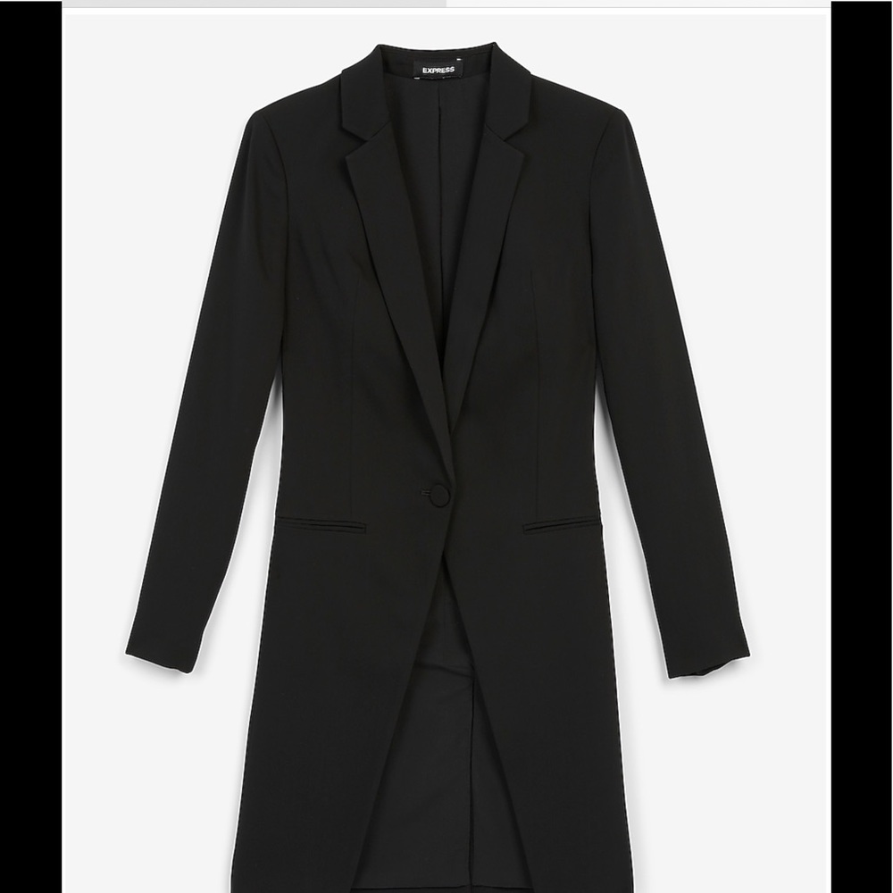 Express Long Boyfriend Blazer XXS - Picture 2 of 3